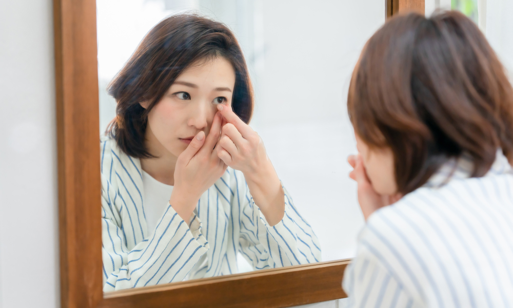 コンタクトレンズ使用